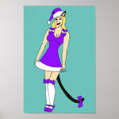 Poster Fille de Noël pourpre (Devant)