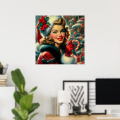 Poster Fille de Noël Vintage (Bureau à domicile)