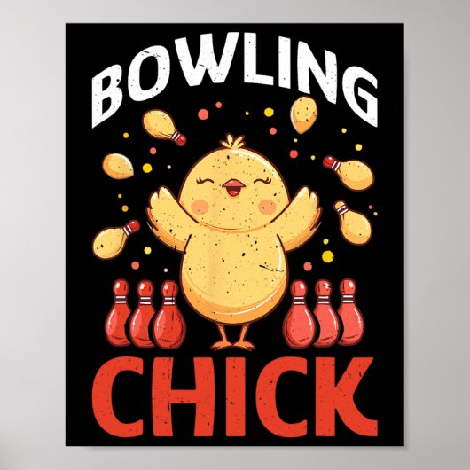 Poster Fille de quille Bowling drôle Bylls (Devant)