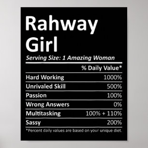 Poster Fille de Rahway Nj New Jersey Drôle Cité Maison Ra