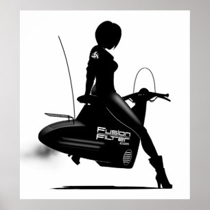 Poster Fille de scooter