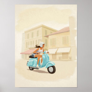 Poster Fille de scooter