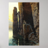 Poster Fille de sirène de mer côtière dénudée et les dési (Devant)