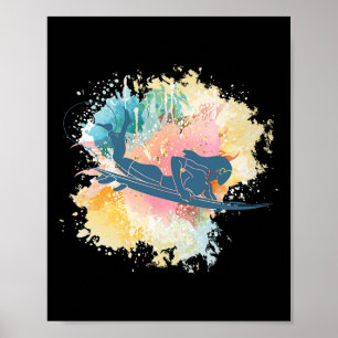 Poster Fille de surf Planche de surf Sports nautiques Sur