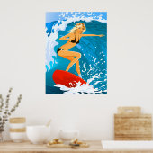 Poster Fille de surfeur tannées (Cuisine)