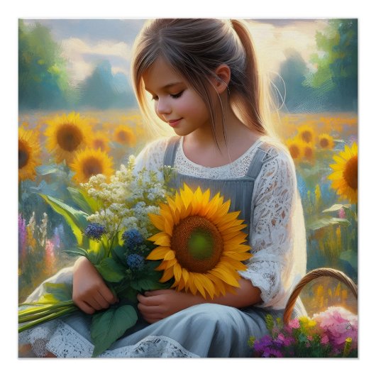 Poster Fille de tournesol (Devant)