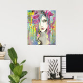 Poster Fille de Vision Céleste dans les Étoiles Art Fanta (Bureau à domicile)