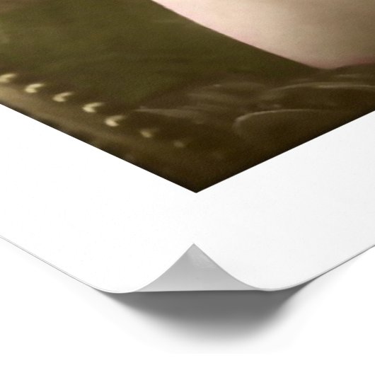 Poster fille déco, perles, fleurs assises dans la chaise (Coin)