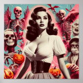 Poster Fille d'horreur rétro (Devant)