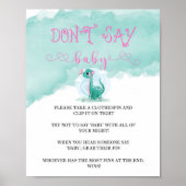 Poster Fille Dinosaur Peony rose Ne pas dire Invitations  (Devant)