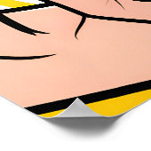 Poster Fille disant Shhhhh Pop Art (Coin)