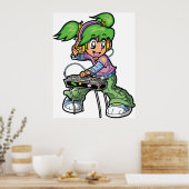Poster Fille DJ (Cuisine)