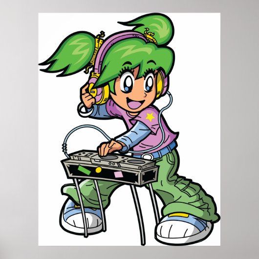 Poster Fille DJ (Devant)