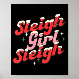 Poster Fille du traîneau Noël femmes filles