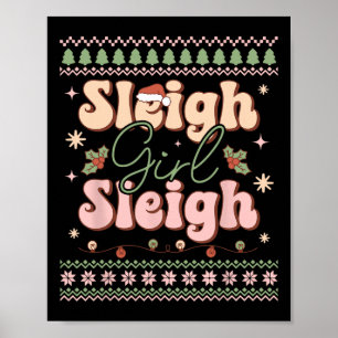 Poster Fille du traîneau traîneau Noël vilain Noël