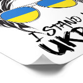 Poster Fille d'Ukraine Fille ukrainienne Drapeau Chignon (Coin)