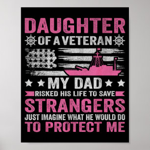 Poster Fille d'un vétéran américain père vétéran fille ve