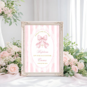 Poster Fille Élégante Arc-en-ciel Baptême de Bienvenue