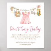 Poster Fille Élevée Localement Ne Dis Pas Bébé Panneau (Devant)