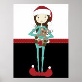 Poster Fille Elfe de Noël (Devant)