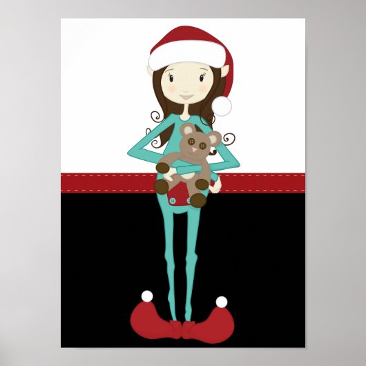 Poster Fille Elfe de Noël (Devant)