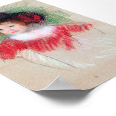 Poster Fille en Big Bonnett et robe rouge, Mary Cassatt (Coin)