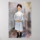 Poster Fille en bleu, Modigliani (Devant)