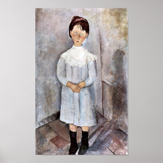 Poster Fille en bleu, Modigliani (Devant)