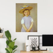 Poster Fille en Casquette de paille, Mary Cassatt (Bureau à domicile)