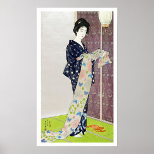 Poster Fille en costume d'été, Goyō Hashiguchi