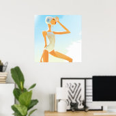 Poster Fille en maillot de bain (Bureau à domicile)