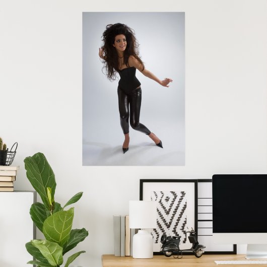 Poster Fille en noir (Bureau à domicile)