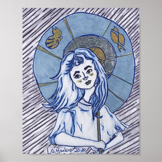 Poster Fille en Parasol (Devant)