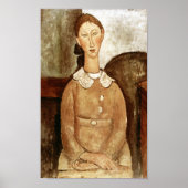 Poster Fille en robe jaune, Modigliani (Devant)