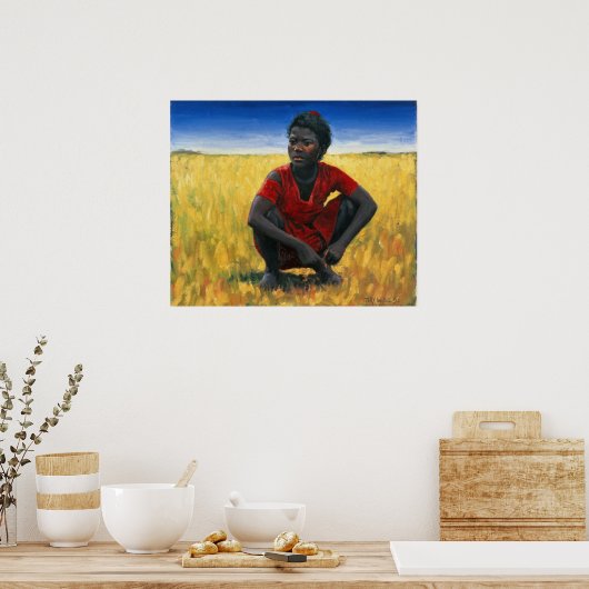 Poster Fille en rouge 1992 (Cuisine)