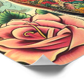 Poster Fille encrée de la vieille école (Coin)