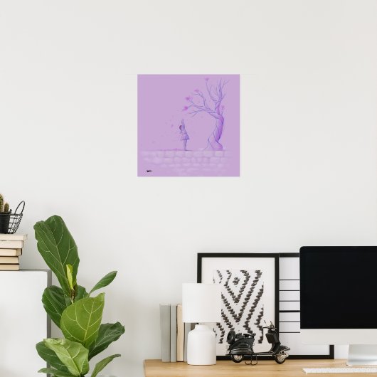 Poster Fille et arbre (Bureau à domicile)