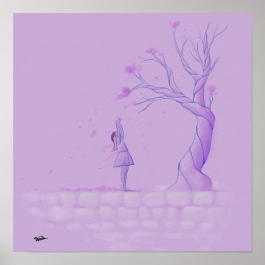 Poster Fille et arbre (Devant)