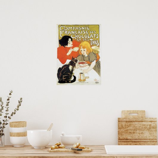Poster Fille et chat, Alexandre Steinlen (Cuisine)