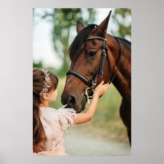 Poster Fille et cheval (Devant)