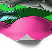 Poster Fille et éléphant afro-américains (Coin)