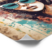 Poster Fille et fleurs (Coin)