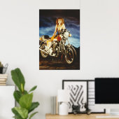 Poster Fille Et Moto (Bureau à domicile)