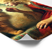 Poster Fille et Orange Tabby Cat Mur Art, Antique (Coin)