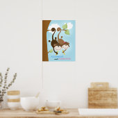Poster Fille et petit singes MUR ART IMPRIMER 16x20 (Cuisine)