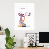 Poster Fille et pissenlit décor aquarelle (Bureau à domicile)