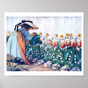 Poster Fille et Tulip, Jessie Willcox Smith