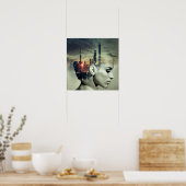 Poster Fille et ville (Cuisine)