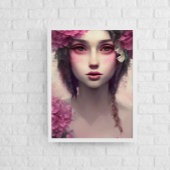 Poster Fille éthérée avec des taches roses