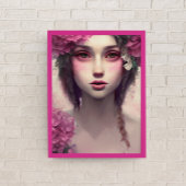 Poster Fille éthérée avec des taches roses